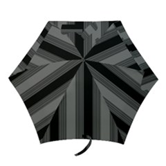 Pattern Bandes Gris/noir Mini Folding Umbrellas by kcreatif