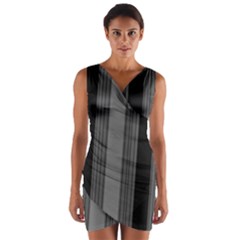 Pattern Bandes Gris/noir Wrap Front Bodycon Dress by kcreatif