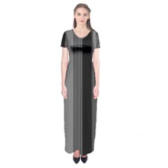 Pattern Bandes Gris/noir Short Sleeve Maxi Dress by kcreatif