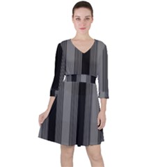 Pattern Bandes Gris/noir Ruffle Dress by kcreatif