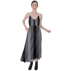 Pattern Bandes Gris/noir Tie Back Maxi Dress by kcreatif