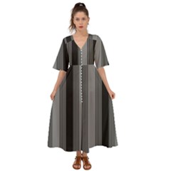 Pattern Bandes Gris/noir Kimono Sleeve Boho Dress