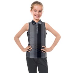 Pattern Bandes Gris/noir Kids  Sleeveless Polo Tee