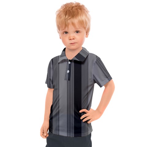 Pattern Bandes Gris/noir Kids  Polo Tee by kcreatif