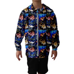 Fish Stamp 1 Kids  Hooded Windbreaker