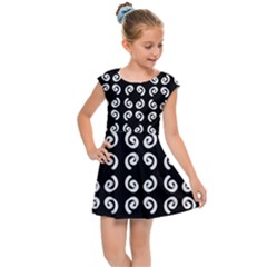 Pattern Formes Ronds Noir Kids  Cap Sleeve Dress by kcreatif