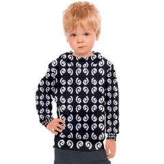 Pattern Formes Ronds Noir Kids  Hooded Pullover