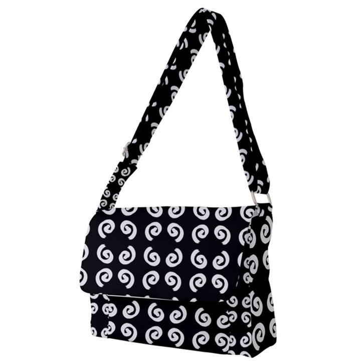 Pattern Formes Ronds Noir Full Print Messenger Bag (S)