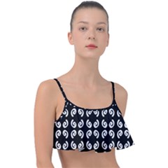 Pattern Formes Ronds Noir Frill Bikini Top by kcreatif