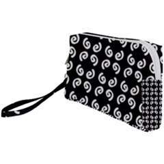 Pattern Formes Ronds Noir Wristlet Pouch Bag (small)