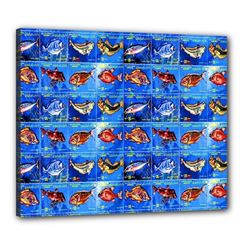 Fish Stamp 2 Canvas 24  X 20  (stretched) by ArtworkByPatrick