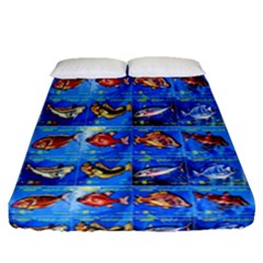 Fish Stamp 2 Fitted Sheet (queen Size) by ArtworkByPatrick