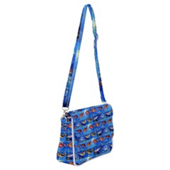 Fish Stamp 2 Shoulder Bag With Back Zipper by ArtworkByPatrick