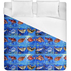 Fish Stamp 2 Duvet Cover (king Size)