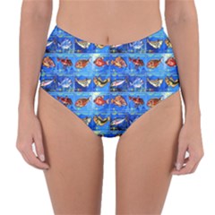 Fish Stamp 2 Reversible High-waist Bikini Bottoms by ArtworkByPatrick