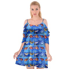 Fish Stamp 2 Cutout Spaghetti Strap Chiffon Dress by ArtworkByPatrick