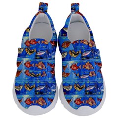 Fish Stamp 2 Kids  Velcro No Lace Shoes by ArtworkByPatrick