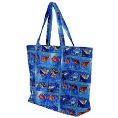 Fish Stamp 2 Zip Up Canvas Bag by ArtworkByPatrick