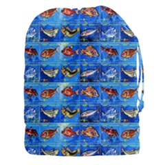 Fish Stamp 2 Drawstring Pouch (3xl) by ArtworkByPatrick