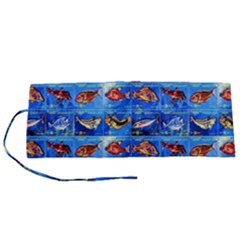 Fish Stamp 2 Roll Up Canvas Pencil Holder (s)