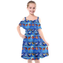 Fish Stamp 2 Kids  Cut Out Shoulders Chiffon Dress by ArtworkByPatrick