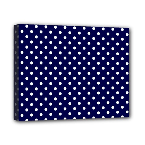 Pois Blanc/marine Canvas 10  X 8  (stretched) by kcreatif