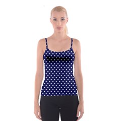 Pois Blanc/marine Spaghetti Strap Top by kcreatif