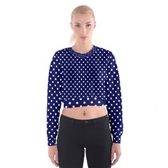 Pois Blanc/marine Cropped Sweatshirt by kcreatif