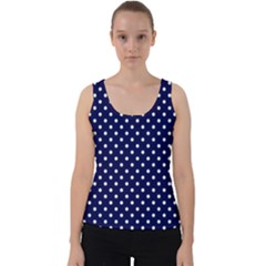 Pois Blanc/marine Velvet Tank Top by kcreatif