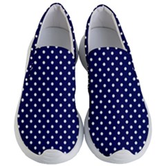 Pois Blanc/marine Women s Lightweight Slip Ons by kcreatif