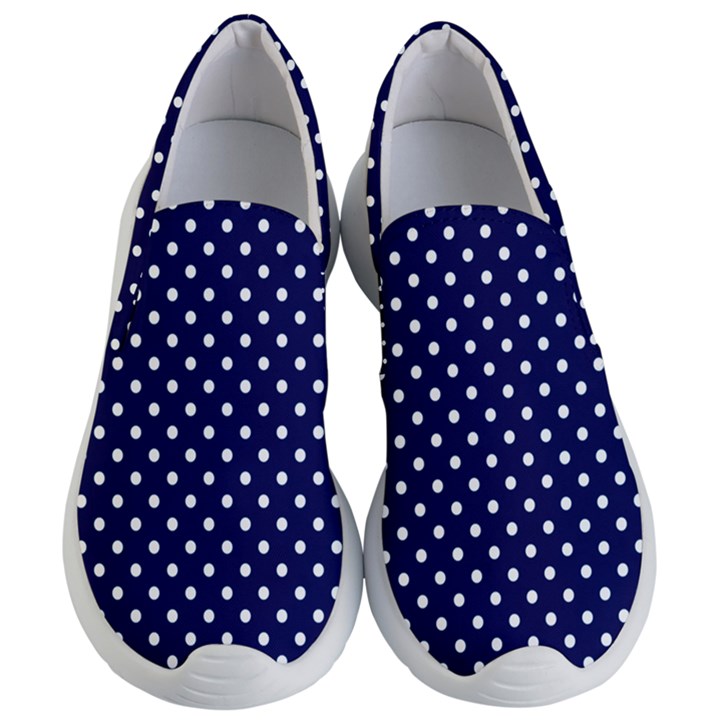 Pois Blanc/Marine Women s Lightweight Slip Ons