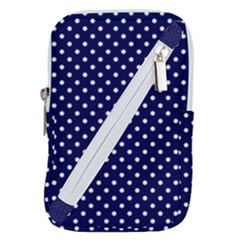 Pois Blanc/marine Belt Pouch Bag (large) by kcreatif