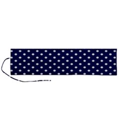 Pois Blanc/marine Roll Up Canvas Pencil Holder (l)