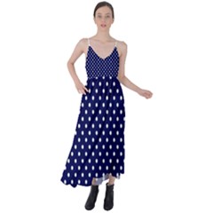 Pois Blanc/marine Tie Back Maxi Dress