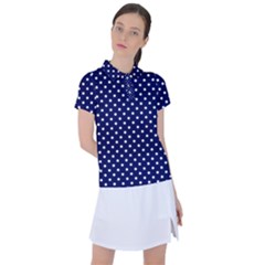 Pois Blanc/marine Women s Polo Tee