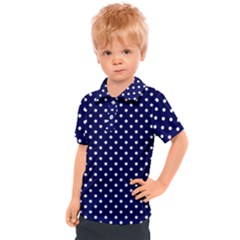 Pois Blanc/marine Kids  Polo Tee