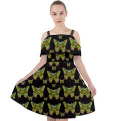 Butterflies With Wings Of Freedom And Love Life Cut Out Shoulders Chiffon Dress