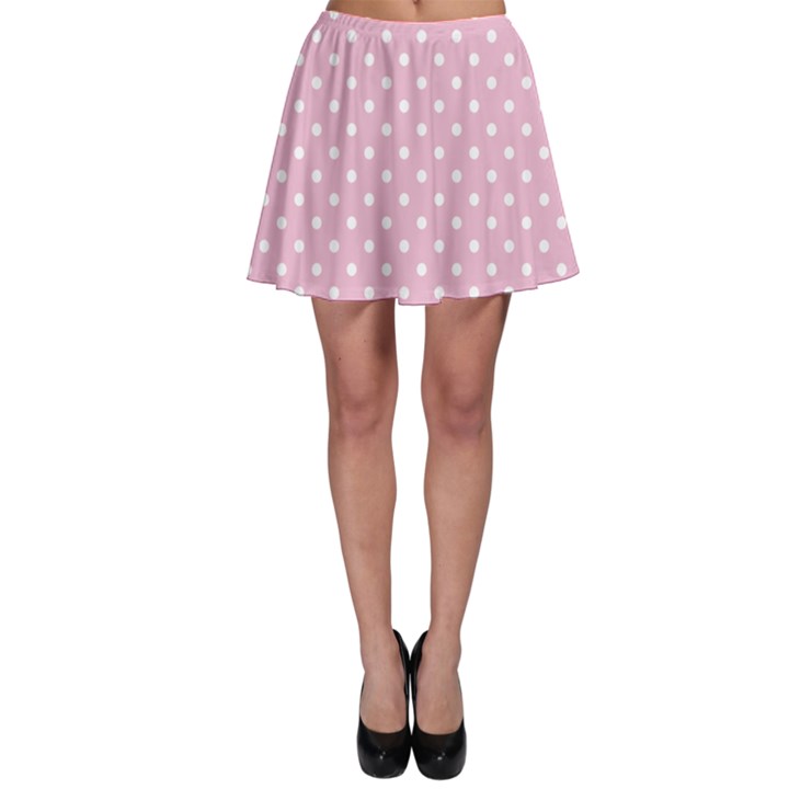 Pois Blanc/Rose Skater Skirt