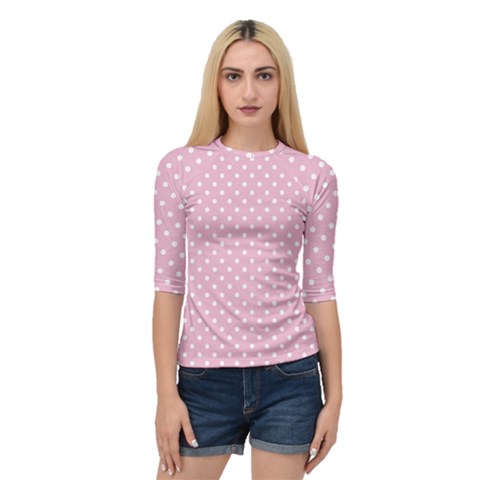 Pois Blanc/rose Quarter Sleeve Raglan Tee by kcreatif