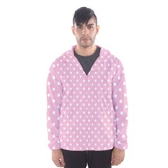 Pois Blanc/rose Men s Hooded Windbreaker by kcreatif