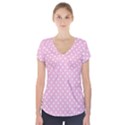 Pois Blanc/Rose Short Sleeve Front Detail Top View1