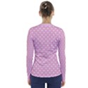 Pois Blanc/Rose V-Neck Long Sleeve Top View2