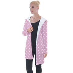 Pois Blanc/rose Longline Hooded Cardigan by kcreatif