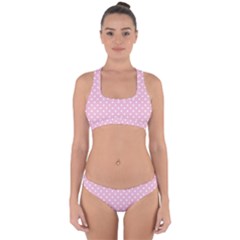 Pois Blanc/rose Cross Back Hipster Bikini Set by kcreatif