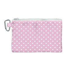 Pois Blanc/rose Canvas Cosmetic Bag (medium) by kcreatif