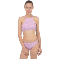 Pois Blanc/rose Racer Front Bikini Set by kcreatif