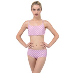 Pois Blanc/rose Layered Top Bikini Set by kcreatif