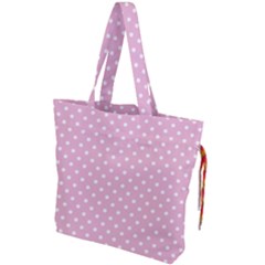 Pois Blanc/rose Drawstring Tote Bag by kcreatif