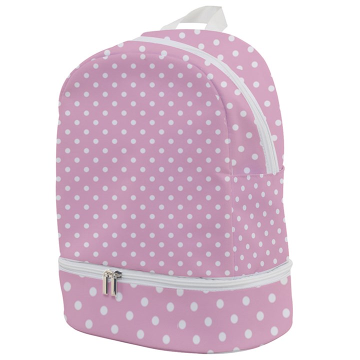 Pois Blanc/Rose Zip Bottom Backpack