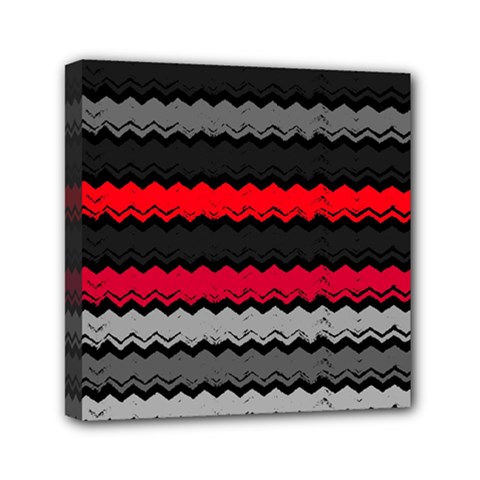 Chevrons Rose/gris Mini Canvas 6  X 6  (stretched) by kcreatif